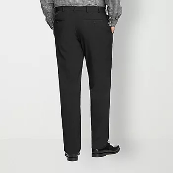 Van Heusen stretch  Mens Big & Tall Regular Fit premium non iron Flat Front Pant - Picture 2 of 10